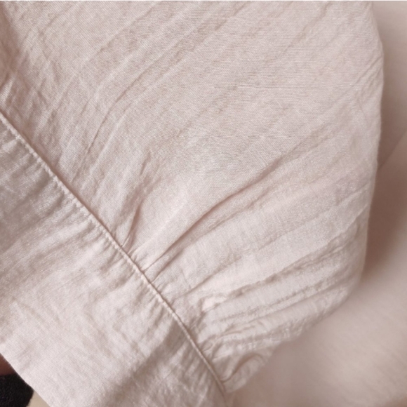 BCBG Pink Minimalist Peasant Top Buff Nude Neutral Hippie Sheath Top - Picture 7 of 8